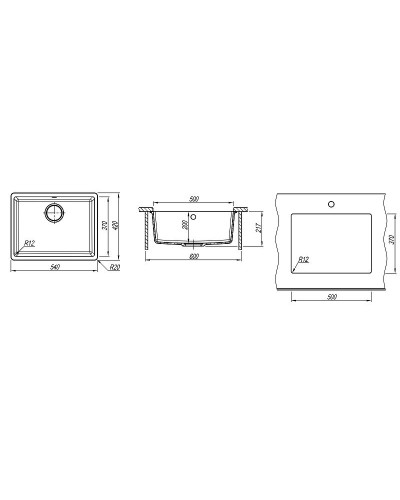 Кухонная мойка Florentina Вега-500 22.320.D0500.102 Черная