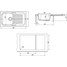 Кухонная мойка Florentina Арона-860 20.225.D0860.102 Черная