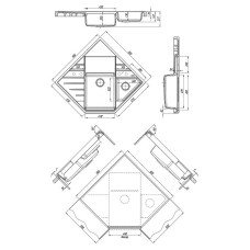 Кухонная мойка Florentina Бомбей-900 20.375.J0900.305 Грей