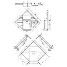 Кухонная мойка Florentina Бомбей-900 20.375.J0900.105 Коричневая