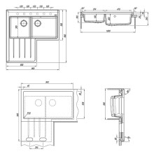 Кухонная мойка Florentina Адрия-960 20.380.L0960.104 Бежевая