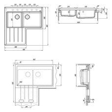 Кухонная мойка Florentina Адрия-960 20.380.L0960.201 Жасмин