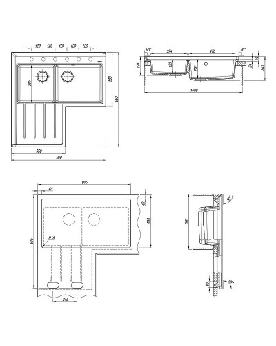 Кухонная мойка Florentina Адрия-960 20.380.L0960.201 Жасмин