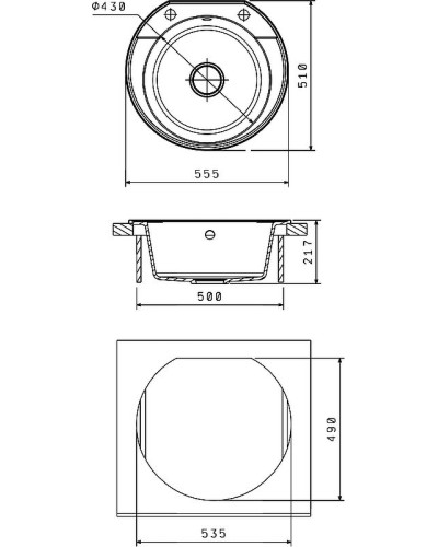 Кухонная мойка Florentina Эльба-555 20.145.C0555.305 Грей