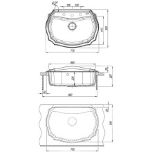 Кухонная мойка Florentina Эмилия-770 20.360.E0770.102 Черная