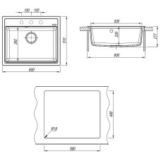 Кухонная мойка Florentina Липси-600 20.120.D0600.305 Грей