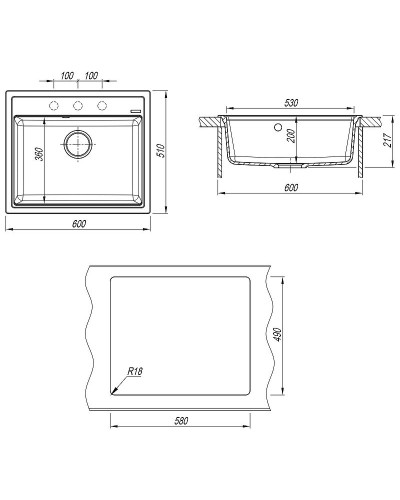 Кухонная мойка Florentina Липси-600 20.120.D0600.306 Капучино