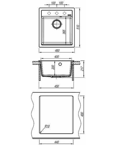 Кухонная мойка Florentina Липси-460 20.280.B0460.306 Капучино