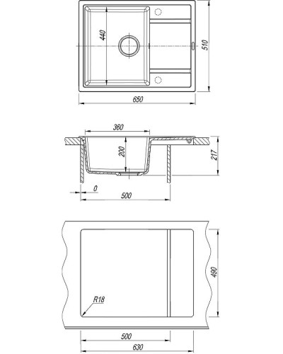 Кухонная мойка Florentina Липси-650 20.125.C0650.305 Грей