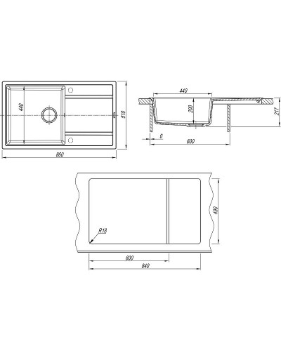 Кухонная мойка Florentina Липси-860 20.130.D0860.202 Шампань
