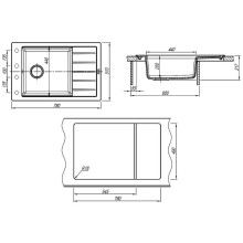 Кухонная мойка Florentina Липси-780Р 20.275.D0780.104 Бежевая