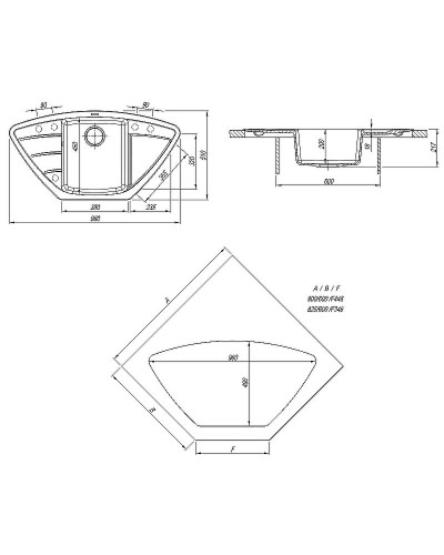Кухонная мойка Florentina Липси-980С 20.180.D0980.105 Коричневая