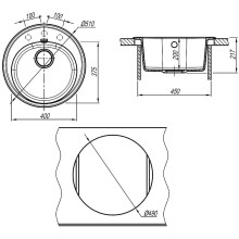 Кухонная мойка Florentina Лотос-510 20.290.B0510.104 Бежевая
