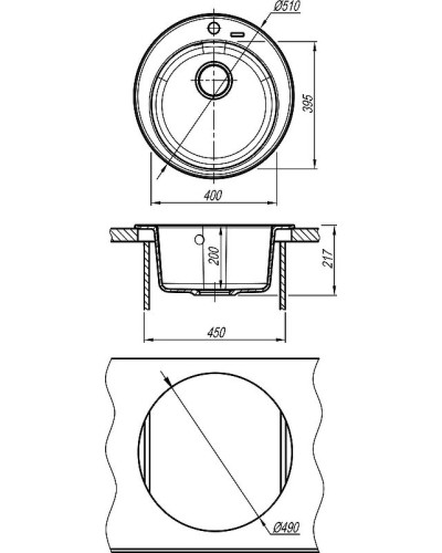 Кухонная мойка Florentina Никосия-510 20.135.B0510.305 Грей