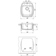 Кухонная мойка Florentina Нире-480 20.190.B0480.102 Черная