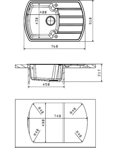 Кухонная мойка Florentina Нире-760 20.195.B0760.202 Шампань