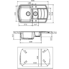 Кухонная мойка Florentina Нире-860К 20.205.D0860.102 Черная