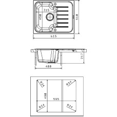 Кухонная мойка Florentina Таис-615 20.235.A0615.202 Шампань