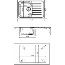 Кухонная мойка Florentina Таис-760 20.260.B0760.107 Песочная
