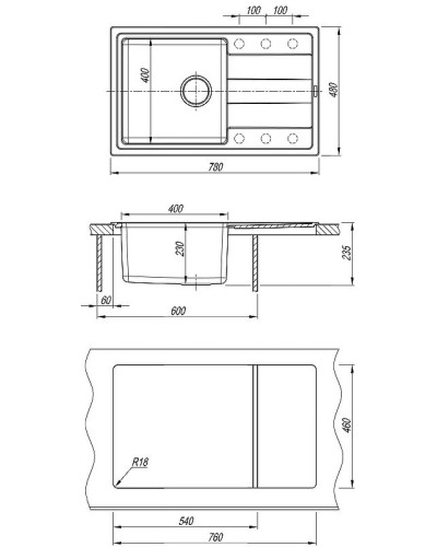 Кухонная мойка Florentina Комби-780 21.395.D0780.202 Шампань