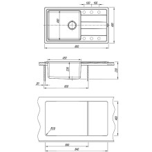Кухонная мойка Florentina Комби-860 21.400.D0860.202 Шампань
