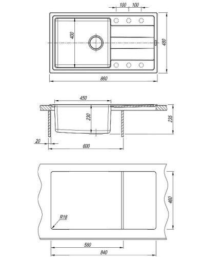 Кухонная мойка Florentina Комби-860 21.400.D0860.201 Жасмин