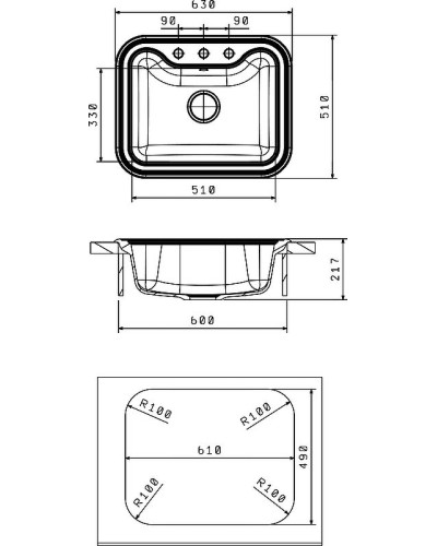 Кухонная мойка Florentina Крит-630 20.110.D0630.104 Бежевая