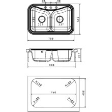 Кухонная мойка Florentina Крит-780А 20.175.E0780.305 Грей