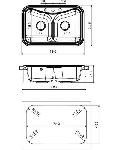 Кухонная мойка Florentina Крит-780А 20.175.E0780.305 Грей
