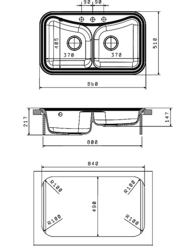 Кухонная мойка Florentina Крит-860 20.115.E0860.306 Капучино