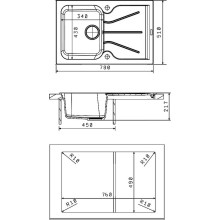 Кухонная мойка Florentina Гаттинара-780 20.255.B0780.201 Жасмин
