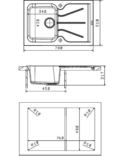 Кухонная мойка Florentina Гаттинара-780 20.255.B0780.303 Мокко
