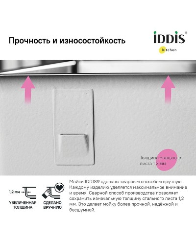 Кухонная мойка Iddis Edifice 75 EDI75G2i77 Графит