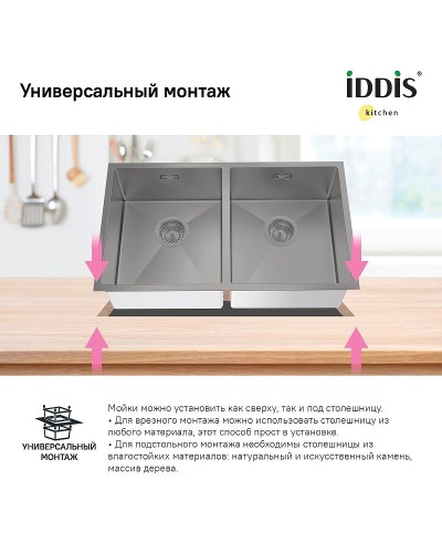 Кухонная мойка Iddis Edifice 75 EDI75G2i77 Графит
