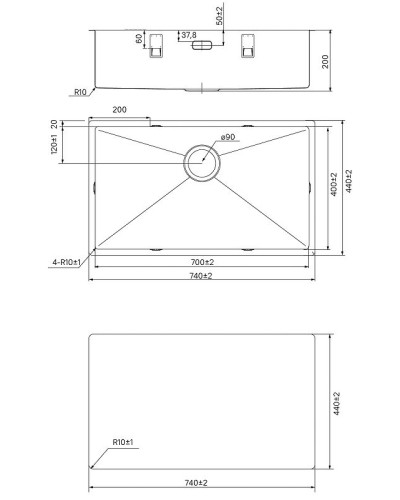 Кухонная мойка Iddis Edifice 74 EDI74G0i77 Графит