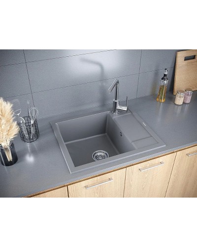 Кухонная мойка Paulmark Optimum 60 PM216050-GRM Серый металлик