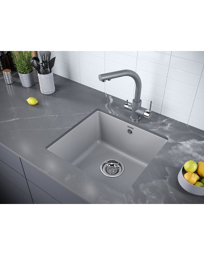 Кухонная мойка Paulmark Brilon 45 PM104546-GRM Серый металлик