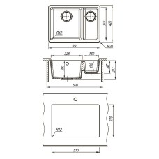 Кухонная мойка Lemark Sinara 550.2-U 9910081 Грей