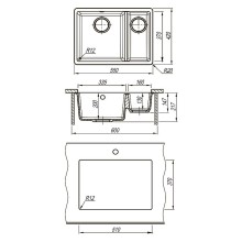 Кухонная мойка Lemark Sinara 550.2-U 9910084 Шампань