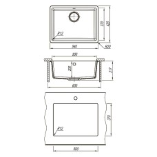 Кухонная мойка Lemark Sinara 540-U 9910076 Жасмин