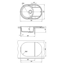 Кухонная мойка Lemark Lacha 720 9910055 Антрацит
