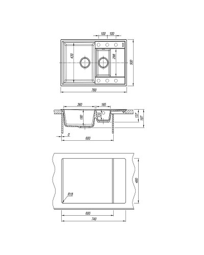 Кухонная мойка Lemark Ramza 760 9910042 Шампань