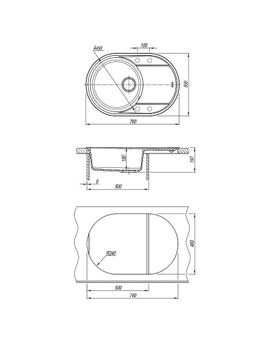 Кухонная мойка Lemark Lacha 720 9910058 Жасмин