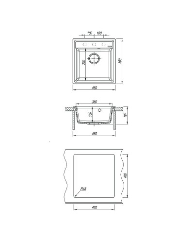 Кухонная мойка Lemark Hanka 450 9910007 Антрацит