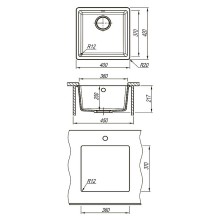 Кухонная мойка Lemark Sinara 400-U 9910065 Серый шелк