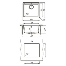 Кухонная мойка Lemark Sinara 440-U 9910067 Антрацит