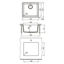 Кухонная мойка Lemark Sinara 440-U 9910069 Грей