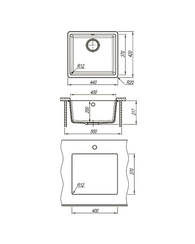 Кухонная мойка Lemark Sinara 440-U 9910070 Жасмин