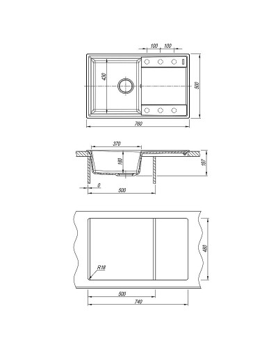 Кухонная мойка Lemark Imandra 760 9910027 Грей