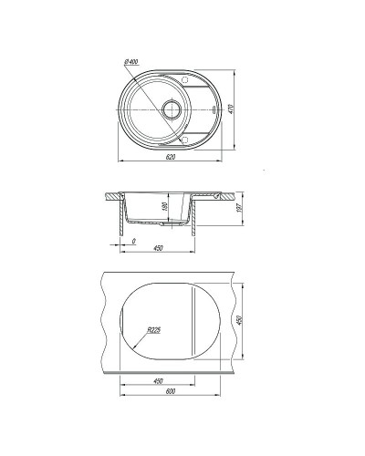 Кухонная мойка Lemark Lacha 620 9910051 Грей